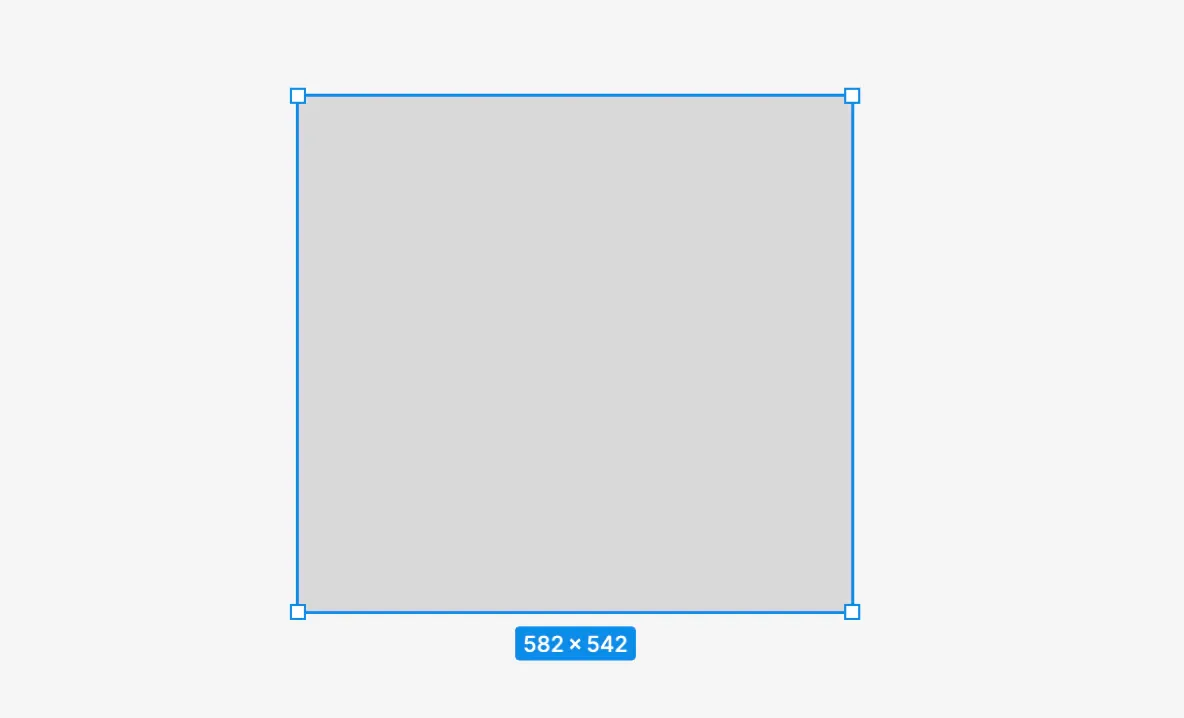 An empty gray canvas with a selection box around it